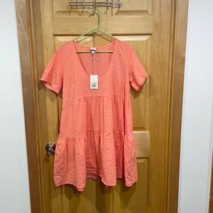 a new day flowy short sleeved coral dress size: M